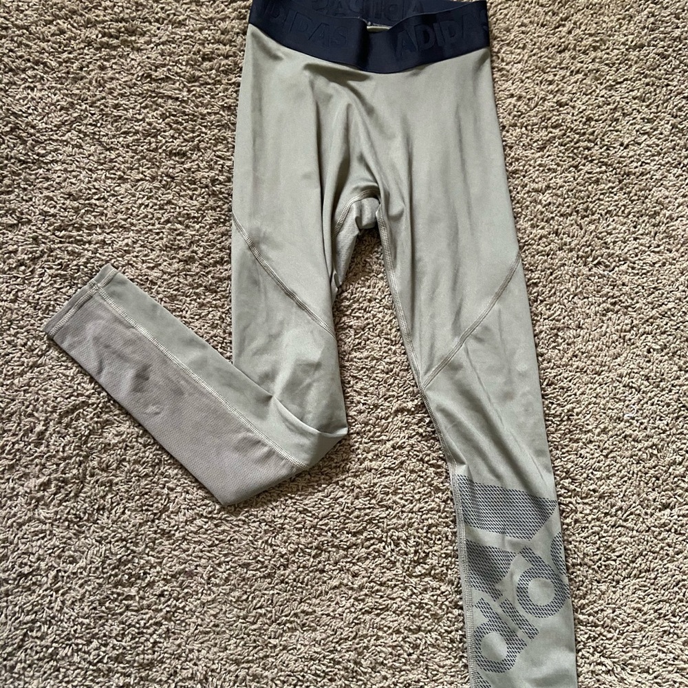 Adidas army green leggings